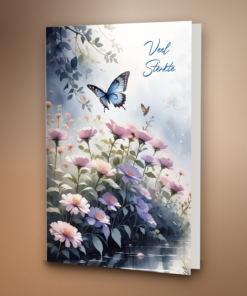 Vlinder met bloemen illustratie