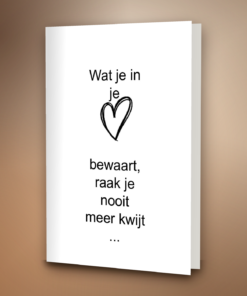 Wat je in je hart bewaart