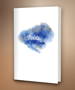 Blauw-goud aquarel